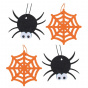 náhled Závěs podzim Pavouk a pavučina filc 6,5cm 4ks
