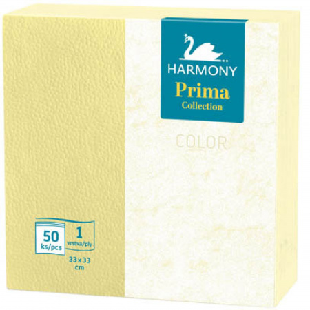detail Ubrousky papírové 33 x 33cm/ žluté/ 50ks Harmony Color