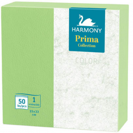 detail Ubrousky papírové barevné 33 x 33cm/ zelené/ 50ks Harmony Color