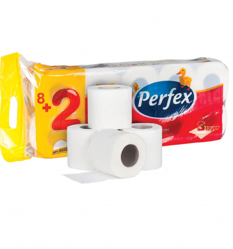 Toal. papír Perfex Deluxe s vůní třívrstvý bílá 120útržků 10ks v balení
