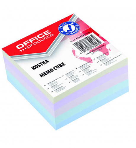 Blok kostka barevné Office Products 8,5cm x 8,5cm x 4cm / lepená vazba mix