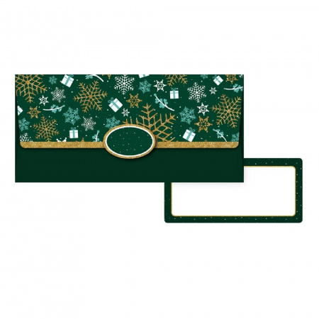 detail Obálka na peníze vánoční tmavě zelená /poslední kusy skladem
