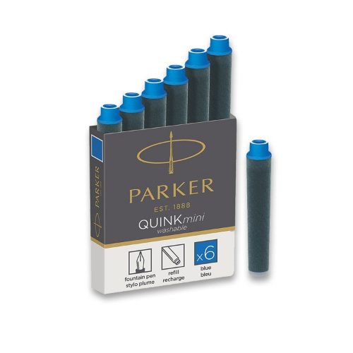Parker inkoustové bombičky modré Quink Mini 6ks