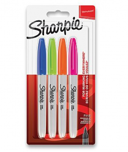 Popisovač permanentní Sharpie Fine 4ks/ doplňkové barvy