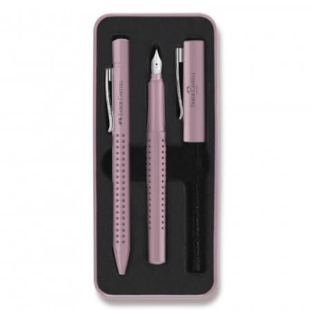 detail Sada Faber-Castel Grip plnicí pero a kuličková tužka růžová/na objednávku
