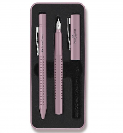 detail Sada Faber-Castel Grip plnicí pero a kuličková tužka růžová/na objednávku