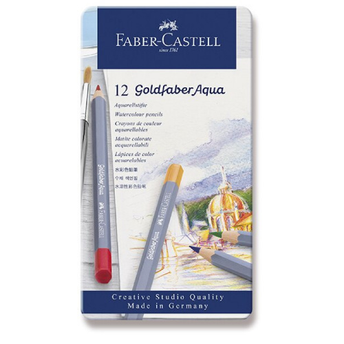 Pastelky akvarelové Faber-Castell Goldfaber Aqua 12ks