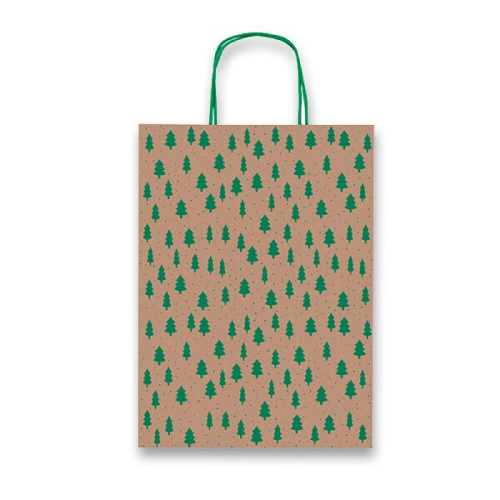 Dárková taška vánoční Sadoch Kraft S zelená