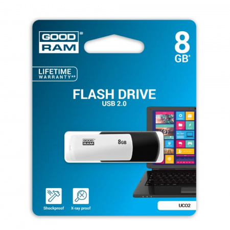 detail USB Flash disk 8GB black-white /poslední kusy skladem