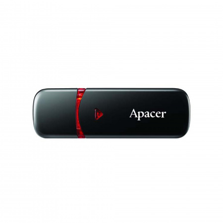 detail USB Apacer flash disk, 2.0, 16GB, AH333, černý, AP16GAH333B-1, s krytkou