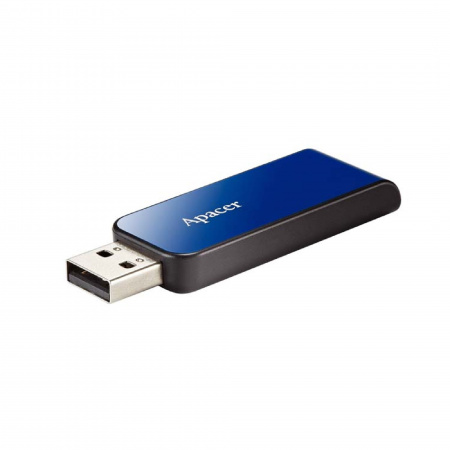 detail USB Apacer flash disk, 2.0, 16GB, AH334, modrý, AP16GAH334U-1, s výsuvným konek