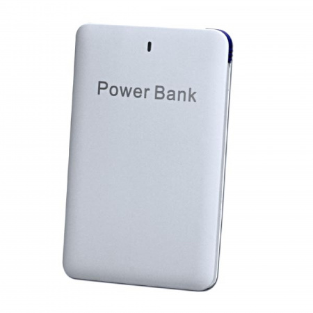detail Power Bank,Li-ion,5v,2500mAh,Slim,mikro USB,konektor,bílá