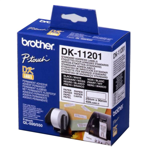 Papírové štítky Brother 29mm x 90mm, bílá, 400 ks, DK11201, pro tiskárny řady Q
