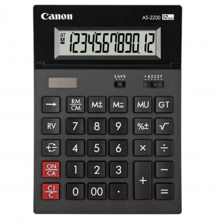 detail Kalkulačka Canon AS-2200 stolní dvanáctimístná černá