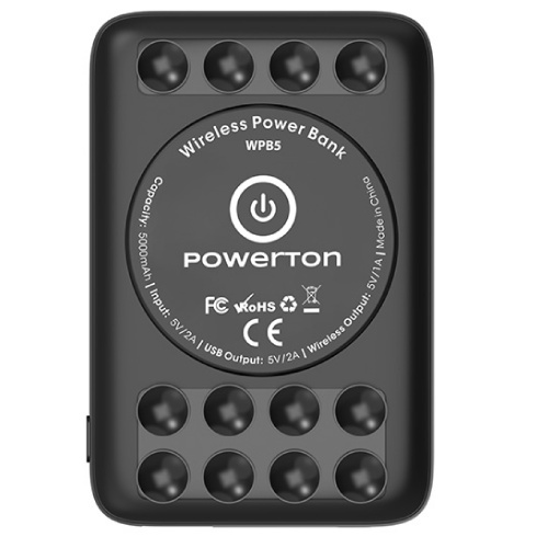 PowerBank Powerton Li-ion 12V 5000 mAh přísavky k telefonu čer