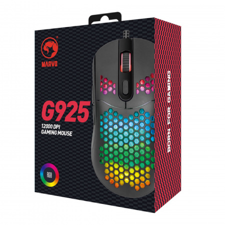 detail Myš herní Marvo G925, drátová USB, podsvícená, černá