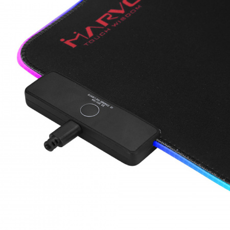 detail Podložka pod myš Marvo, RGB,herní, 350 x 250 mm, 3 mm, RGB podsvícení, černá
