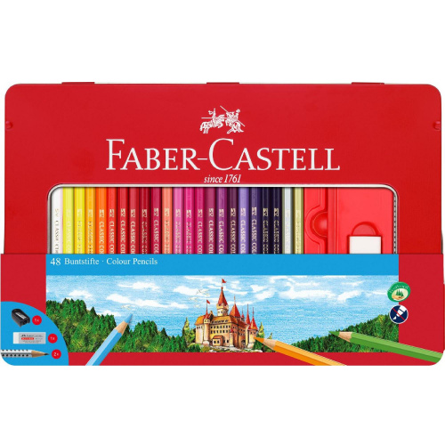 Pastelky šestihranné Faber-Castell 48ks + příslušenství