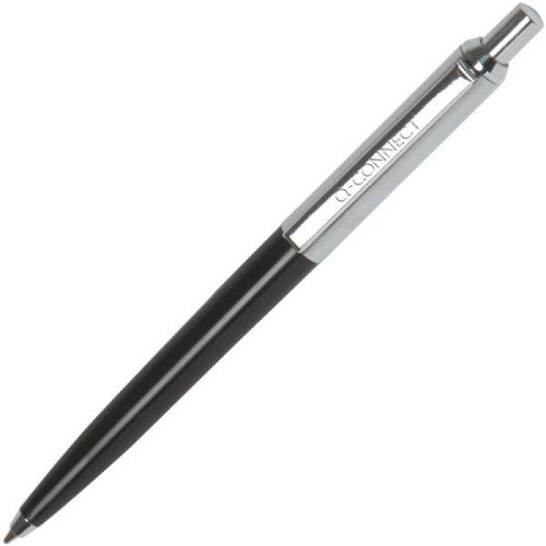 Kuličkové pero Q-Connect - kov/plast, stříbrné, modrá náplň, 0,7 mm