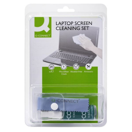 Čistící set na notebook Q-Connect sprej 25 ml + mikroutěrka