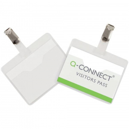 detail Visačka Q-Connect s klipsem shora otevřená horizontální 25 ks