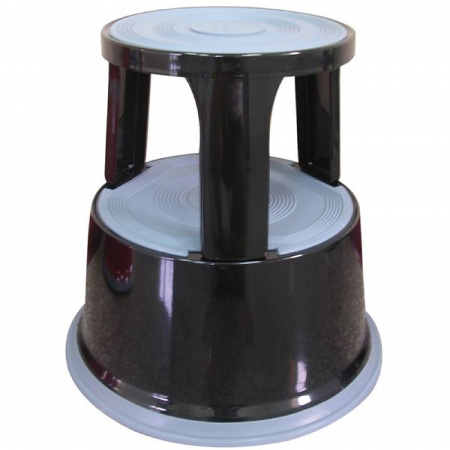 detail Stolička kovová kruhová s kolečky Q-Connect - černá