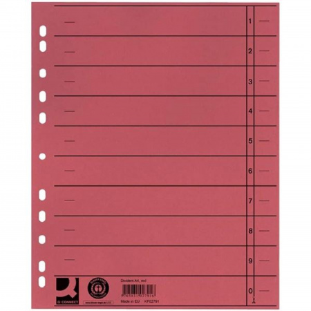 detail Rozlišovače papírové Q-Connect - A4, červené, 100 ks
