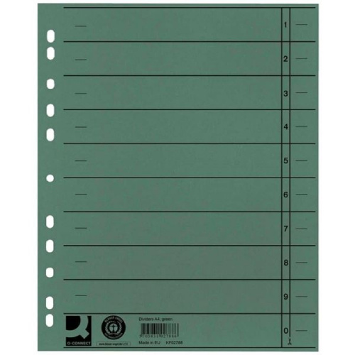 Rozlišovače papírové Q-Connect - A4, zelené, 100 ks