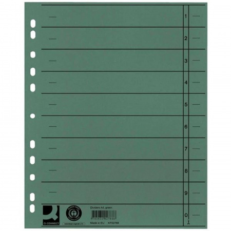 detail Rozlišovače papírové Q-Connect - A4, zelené, 100 ks