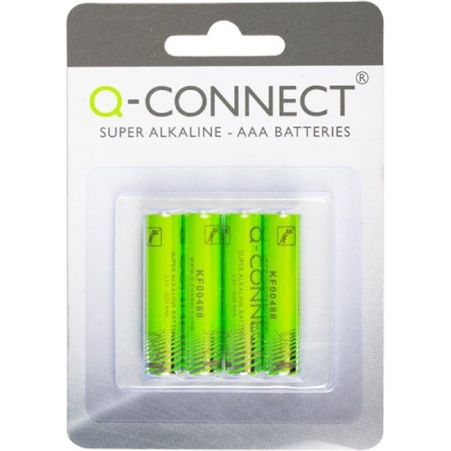 Baterie alkalické Q-Connect, 1,5V, typ AAA, 4 ks /předpokládané naskladnění 16.