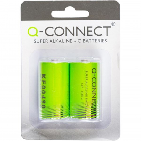 detail Baterie alkalické Q-Connect - 1,5V, MN1400, LR14, C, 2 ks