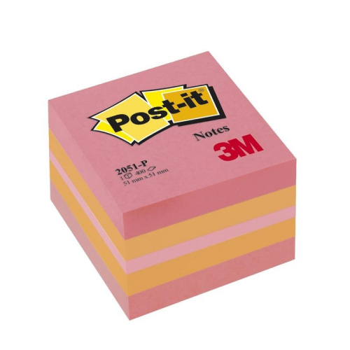 Bloček samol.51x51/400 Post-it růžová