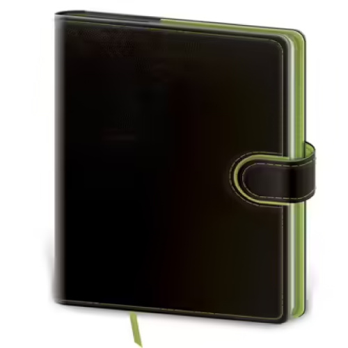 Zápisník Flip B6 M linkovaný černo/zelený