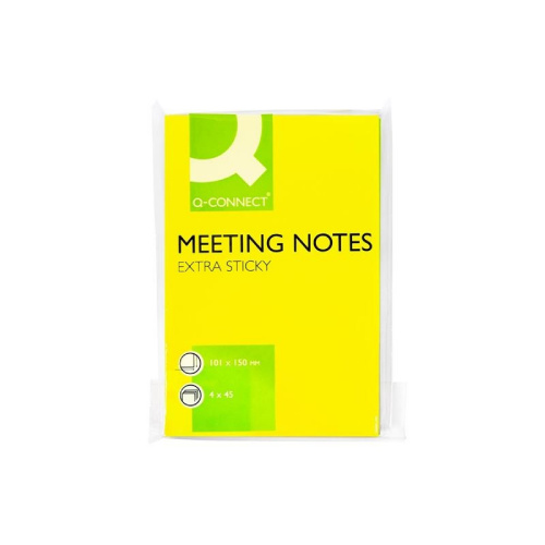 Bločky Q-connect Meeting Notes silně lepicí - 101 x 150 mm, mix 4 barev