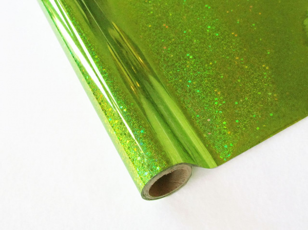 detail Metalická fólie barvící - glitter kiwi 30 cm x 12m