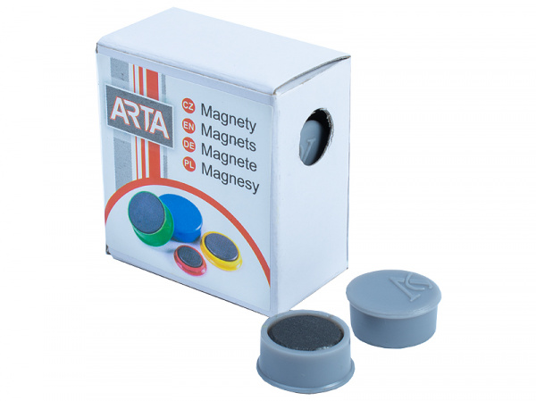 detail Magnety ARTA průměr 16mm, šedé (10ks v balení)