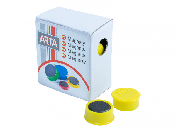 detail Magnety ARTA průměr 16mm, žluté (10ks v balení)