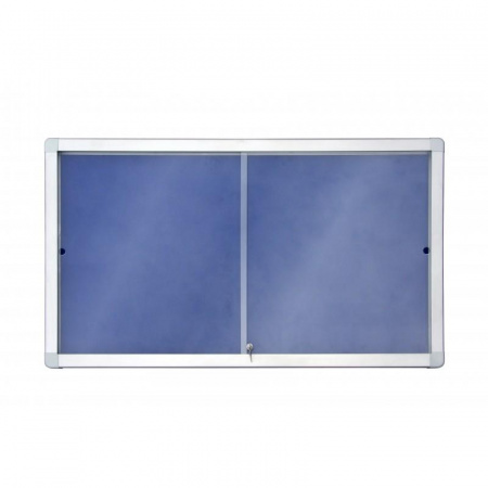 detail Horizontální vitrína 141x70 cm (12xA4) modrý filc