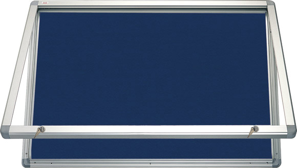 detail Horizontální vitrina 150x100 cm, zámek, filcový vnitřek - modrý