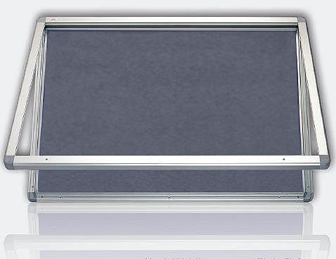 detail Vitrína s horizontálním otevíráním, výplň šedý filc 90x120 cm
