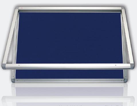 detail Venkovní vitrína s horizontálním otevíráním, výplň modrý filc, 75 x 70 cm