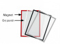 náhled Magnetická informační kapsa A4 - šedý rámeček - balení 10 ks