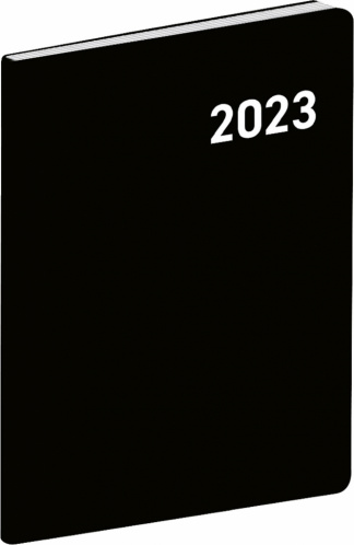 Kapesní diář Černý 2023, plánovací měsíční, 7 × 10 cm