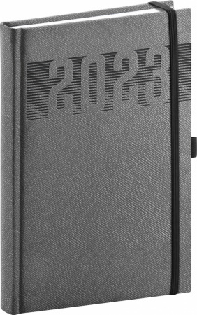 detail Denní diář Silhouette 2023, stříbrný, 15 × 21 cm