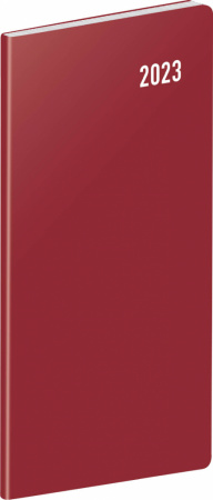 detail Kapesní diář Vínový 2023, plánovací měsíční, 8 × 18 cm