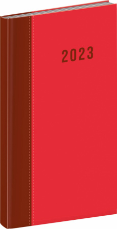 detail Kapesní diář Cambio 2023, červený, 9 × 15,5 cm