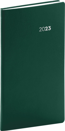detail Kapesní diář Balacron 2023, zelený, 9 × 15,5 cm