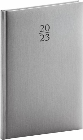 detail Týdenní diář Capys 2023, stříbrný, 15 × 21 cm