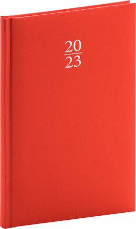 detail Týdenní diář Capys 2023, červený, 15 × 21 cm