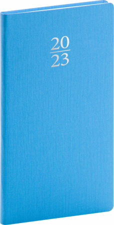 detail Kapesní diář Capys 2023, světle modrý, 9 × 15,5 cm